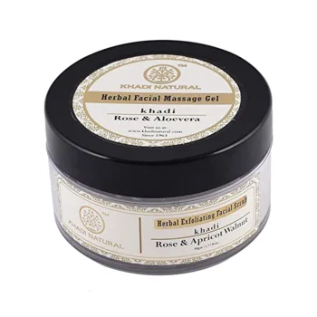 خادى مقشر الوجه الطبيعي الأيورفيديك برائحة الورد والمشمش  | Khadi Natural Rose & Apricot Walnut Facial Scrub