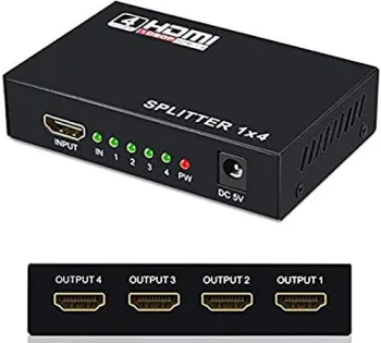 سبليتر HDMI ، عدد 4 منافذ - اسود