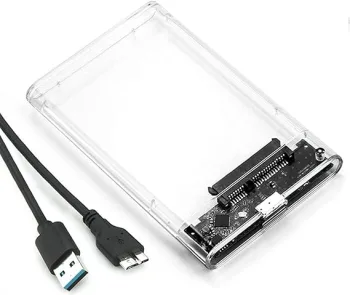 علبة هارد خارجي 2.5 بوصة ساتا الى USB 3.0 من شولي، علبة هارد شفافة محمولة