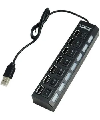 محول موزع USB 2.0 مقسم للطاقة 7 منافذ