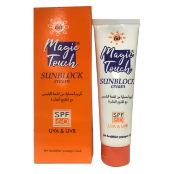 ماجيك تاتش كريم الوقاية من الشمس المبيض بعامل حماية 60، 100 جرام  |    Magic touch sunblock cream spf60 uva & uvb 100g