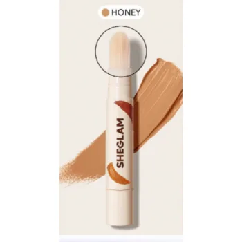 شيجلام كونسيلر بيلد براش بفرشاة لتغطية كاملة لاخفاء عيوب البشرة - عسلي  |  Sheglam full coverage build brush concealer - HONEY