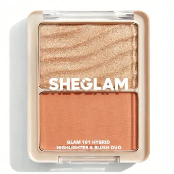 شيجلام جلام 101 هايلايتر وأحمر خدود ثنائي درجة فيينا  |  SHEGLAM Glam 101 Hybrid Highlighter & Blush Duo-Vienna
