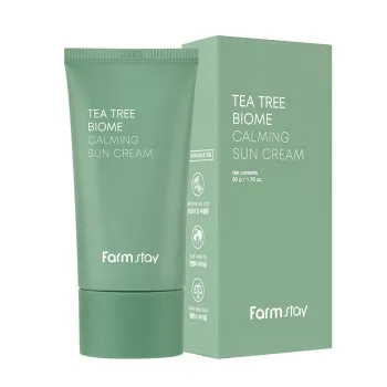 فارم ستاي كريم الشمس المهدئ بمستخلص شجرة الشاي 50 جرام  |  Farmstay Tea Tree Biome Calming Sun Cream 50g
