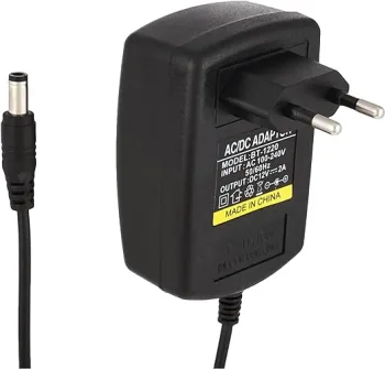 محول التيار الكهربائي DC 12V 2A AC محول ، للكاميرات، أسود