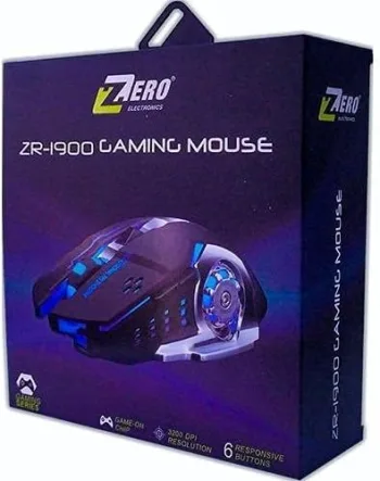 Zero ZR-1900 Wired Gaming Mouse with RGB Lighting Black