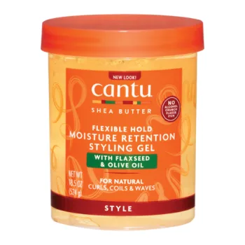 كانتو جل تصفيف الشعر للحفاظ على الرطوبة بزيت بذور الكتان وزيت الزيتون - 524 جرام  |  Cantu Styling Gel Moisture Retention with Flaxseed and Olive Oil -524 gm