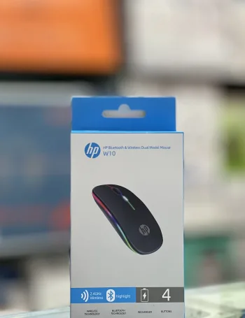 HP W10 Rechargeable Wireless RGB Bluetooth, Wireless, Slim Mouse