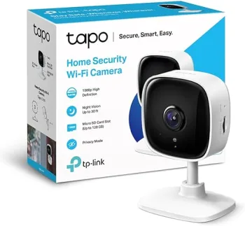 Tp-link tapo c100 indoor home security wi-fi camera with night vision, 1080p high definition - white