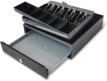 POS Cash Register Drawer with Removable Tray - RJ11 Cable Included Keys