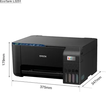 EPSON EcoTank L3251 Home ink tank printer A4, colour, 3-in-1 printer with WiFi and SmartPanel App connectivity
