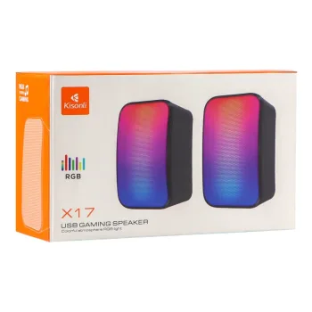 Kisonli X17 Speaker Gaming 2.0 RGB Lights with Volume Control