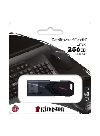 Kingston 256GB Portable USB 3.2 Gen 1 FlashDrive DataTraveler Exodia Onyx 256 GB