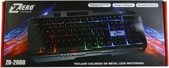 لوحة مفاتيح وسائط متعددة معدنية للالعاب من زيرو، موديل ZR-2080، متعدد الألوان، USB