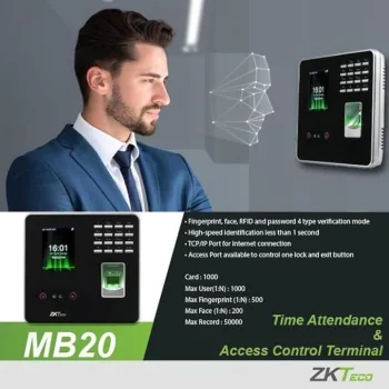 جهاز الحضور والانصراف MB20، من زيد كيه تيكو، أسود
