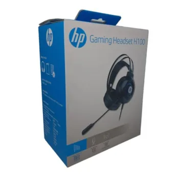 HP Wired Headphones with Microphone, Black - H100