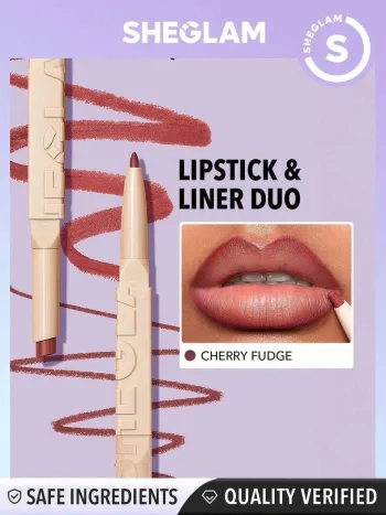 شيجلام أحمر الشفاه وقلم التحديد 101-   SHEGLAM Glam 101 Lipstick & Liner Duo