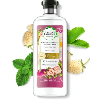 هيربل اسنسز  شامبو للشعر بالفراولة البيضاء النقية والنعناع الحلو 400 مل - Herbal Essences White Strawberry & Sweet Mint shampoo