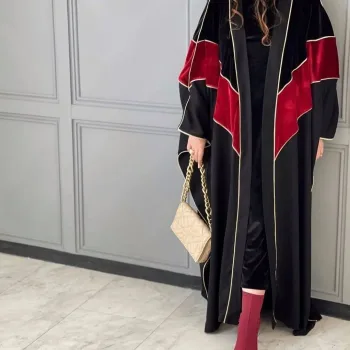 🖤❤️🌙🌙🌙   الموديل 🌙🌙عبايه اوبن  الخامه 🌙🌙قطيفه فرنساري          مطعمه بدهبي     المقاس 🌙🌙ون سايز الي 85:90ك