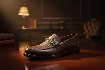 جزمة لوفر رجالي فاخر بنقشة جلد - Elite Textured Loafers