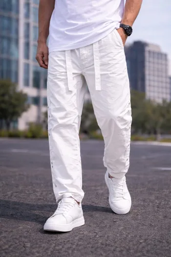 بنطلون وايد ليج جبردين -Wide Leg Strap Style Pants