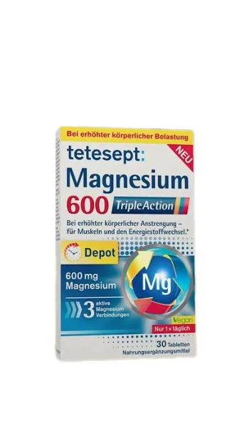 يتيسيبت مغنيسيوم 600  ثلاثي المفعول  - tetesept Magnesium 600 Triple Action