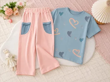 بجامة بناتي wide leg