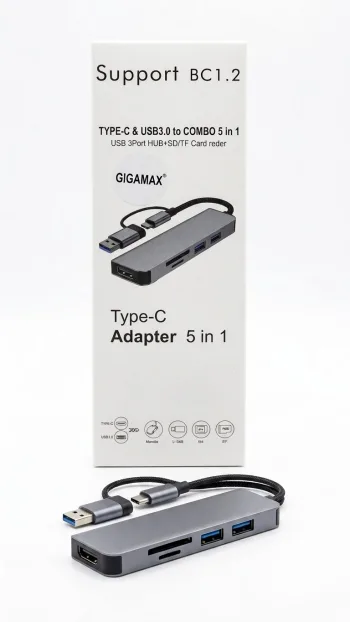 GIGAMAX Type-C & USB 3.0 Adapter 5 in 1