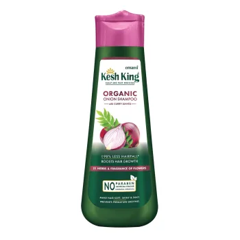 كيش كينج شامبو البصل والأعشاب الهندية للعناية بالشعر وتقليل التكسر والهيشان | Kesh King Organic Onion Shampoo With Curry Leaves