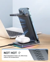 Joyroom JR‑WQN01 – محطة شحن مغناطيسية 3‑في‑1 بقدرة 15 W وتصميم قابل للطي