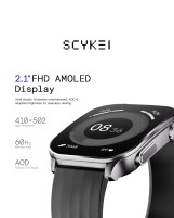 Scykei Civis neo  – ساعة ذكية بشاشة AMOLED منحنية 2.1″ تدعم المكالمات مقاومه للماء  باللون الفضي
