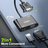 كونفرتة VGA to HDMI + VGA Adapter With Audio