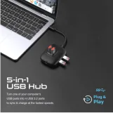 ONTEN OTN-US310 USB 3.0 To 4 Ports HUB – ABS Slim – Up to 5Gbps | Black