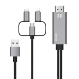 OTN-7537A 1.8M Onten Lightning/USB-C/micro USB to HDMI Cable