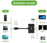 ONTEN OTN-5165HV HDMI to FHD HDMI + VGA with Audio Converter | Black