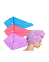 فوطة لف الشعر من المايكروفايبر فائقة النعومة وعالية الجودة | Hair Wrap Towel Microfiber Drying Headwear Quick Drying