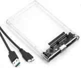 علبة هارد خارجي 2.5 بوصة ساتا الى USB 3.0 من شولي، علبة هارد شفافة محمولة