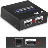 HDMI Splitter 1 in 2 Out, NEWCARE Hdmi Splitter 1x2 Supports Full HD 4K