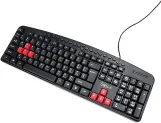 Smile KB920 Multimedia Wired USB Arabic and English Keyboard (1.2m, Black Red)