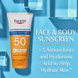 يوسيرين لوشن واقى من الشمس بعامل حماية 50+ خالى من العطور 150 مل | Eucerin advanced hydration spf 50 sunscreen lotion with humectants  150 ml