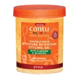 كانتو جل تصفيف الشعر للحفاظ على الرطوبة بزيت بذور الكتان وزيت الزيتون - 524 جرام  |  Cantu Styling Gel Moisture Retention with Flaxseed and Olive Oil -524 gm