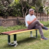 Red Bench From Egyptian Neutral Wood