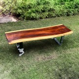 Red Bench From Egyptian Neutral Wood