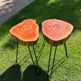 Red Side Table from Kaffour Wood