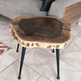 Brown Side Table from Acacia Wood