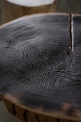 Burned Side Table From Saant Wood