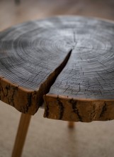 Burned Side Table From Saant Wood