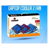 Gamma GT-89 Laptop Cooling Fan, 2Fan, Supports Up to 17 Inch Laptop, LED Light, Black,