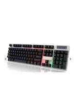 BA-505 Gaming Keyboard with Rainbow LED Lighting and Plastic Gaming Surface - Easy to use and comfortable.