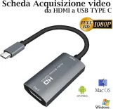 Tech Stor3 Grabber Audio Video HDMI 4K to USB Type_C 1080P Via DSLR, Camera, Action Cam